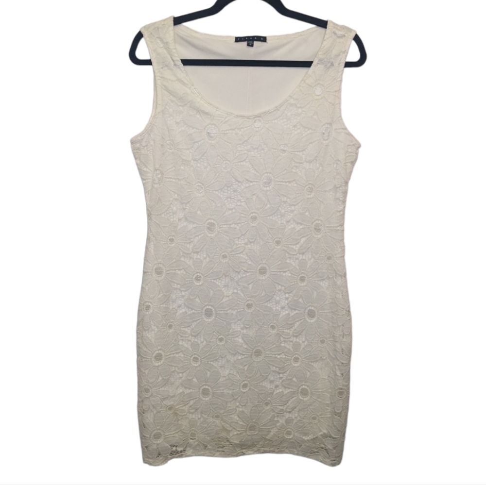 Tiana B Women's Lace Off-White Dress Size M ✨